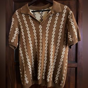 Dandy Del Mar Brown Patterned Men's Shirt